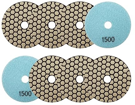 SANLEETEK Trocken Diamant Polierpad 100mm 8 Stücke Körnung 1500 Polierscheiben für Granit Marmor Kunststein Quarz für Winkelschleifer