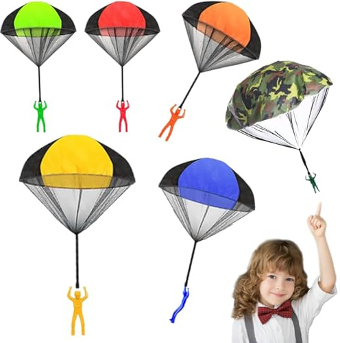 6 Stück Fallschirmspringer Spielzeug, Fallschirmspringer, Kindergeburtstag Spiele, perfekt für Outdoor-Spaß, Kindergeburtstagspartys und Geschenktüten - begeistert Kinder mit fliegenden Abenteuern