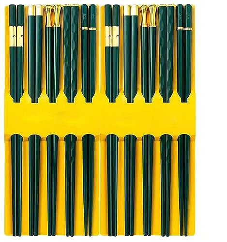 baguette japonaise baguette coréenne Famille de baguettes réutilisables Baguettes réutilisables en alliage de 24,3 cm(Color:10 pairs,Size:)