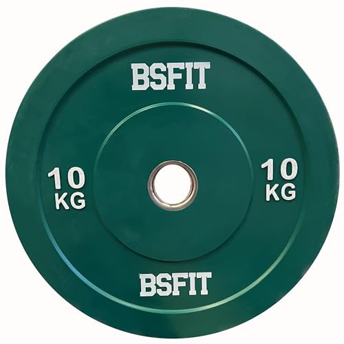 BSFIT Rüsten Sie Ihr Fitnessstudio mit robusten Gummi-Hantelscheiben aus, Olympic Bumper Scheiben 10 kg