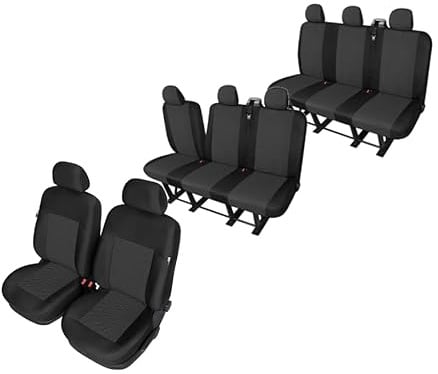 pitshop24de Sitzbezüge Sitzschoner 8 Sitze maßgeschneidert kompatibel mit Opel Vivaro II ab 2014-8-Sitzer