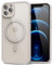 oakxco für iPhone 12 Pro Max Hülle Magsafe Durchsichtig, Klar Magnetisch Induktives Laden Handyhülle Bunt Dünn Silikon & Transparent Hart Plastik, Cute Clear Case Handy Hülle für Mädchen, Beige Titan