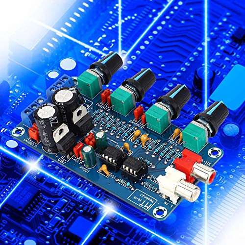 HiFi Stereo Vorverstärker NE5532 Dual AC 12V-18V Lautstärkeregler mit Höhen Mediant Bass Regelung Premium Komponenten Operationsverstärker IC Sockel Audio Amplifier