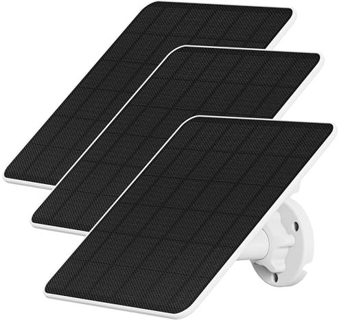 NIVIAN - Panel Solar para Cámaras de Seguridad IP | Fácil Instalación con Soporte Ajustable | 6W Potencia Óptima en Baja Luminosidad | Compatible con Ezviz C3A y BC1C, 3 Unidades