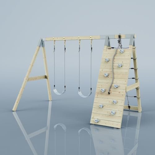 PolarPlay Klettergerüst Biene aus Holz in Blau