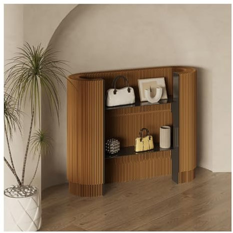 YVZYLXH Empfangstheke,Rezeptionstheke,Verkaufstisch,Rezeptionsmöbel mit Sichtschutz,Papier Rezeptionstheken,Für Empfangsraum, Lobby, Schönheitssalon, Einzelhandel(Color:Brown)