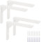 Ouvin Heavy Duty Brackets 12inch Set of 4 Wall Mount Triangle Shelf Brackets White Iron Shelf Brackets with Screws Sturdy Shelf Supports (12inch) White