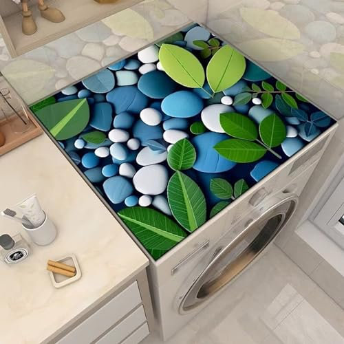 BALAMLB Housse Machine à Laver Top, AntidéRapant Housse De RéFrigéRateur,Couvercle de sèche-Linge, AntipoussièRe, SèChe Rapide,Facile Nettoyer, pour Dessus Laveuse SéCheuse K,60x60cm