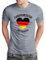 Deutschland T-Shirt „EM 2024 - Europameister der Herzen“ Trikot Fußball Shirt Europameisterschaft Herren Damen - Fanartikel Fan-Outfit - großes Herz, Grau, Gr. L