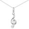 MATERIA Anhänger Notenschlüssel Silber mit Kette - Musik 925 Sterling KA-90_K141