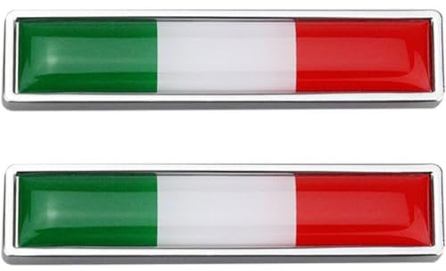 2 Pezzi 3D Bandiera Italiana Adesivi per Auto Emblemi Distintivi Decalcomania Decorazione Adesivo Corpo Auto Accessori per Lo Styling Auto