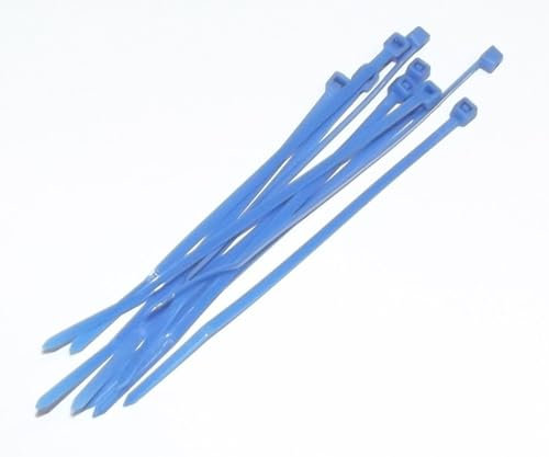 100mm x 2.5mm Nylon Cable Ties, Pack of 100 (Blue)