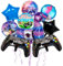 Spiel Thema Ballon Geburtstag Dress Up, 9 Stück Kindergeburtstag Luftballons, Große Folienballons, Runde Mehrfarbige Folienballons, Geburtstagsparty Hintergrund Dekoration