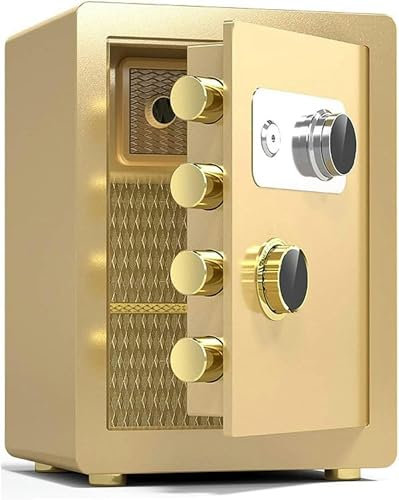 XFZJCHAP Tresore für das Büro, feuerfester Stahl, wasserdicht und diebstahlsicher, Aktenschrank für Hotelfinanzen, Familienaufbewahrungsbox, mit Fußpolstern, Höhe 40 cm/45 cm, Schwarz-1