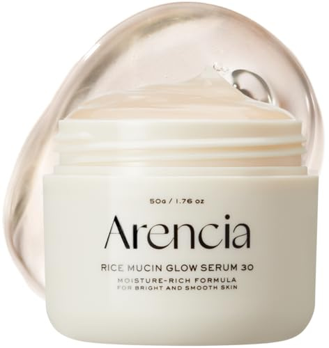 Arencia Rice Mucin Overnight Glow Gesichtsmaskenserum 30, 50 ml, polstert die Haut mit Hyaluronsäure auf
