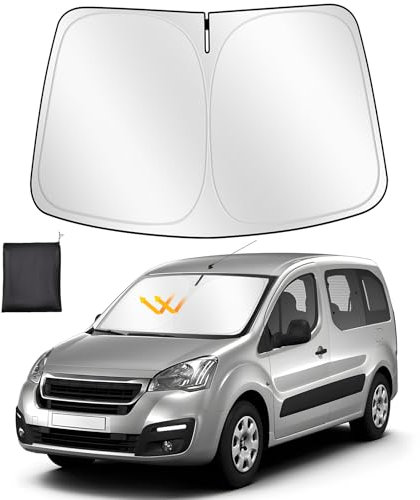 ZATOOTO Parasol para Citroen Berlingo 2018-2024, Parasol Coche Delantero Plegable, Grueso y Reflectante de Poliéster Bloquea los Rayos UV y Mantiene el Coche Más Fresco