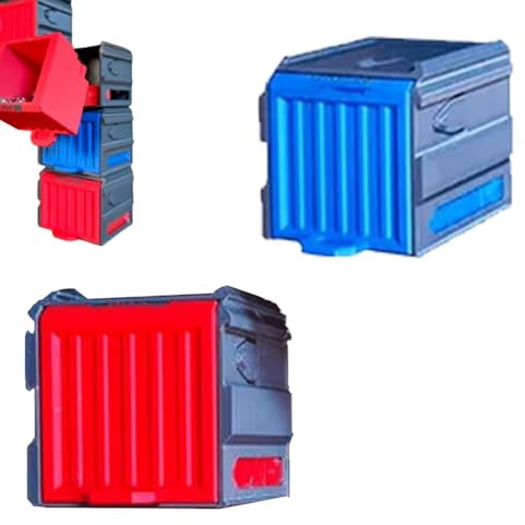 Générique Miniatur-Cargo Crate, modulares Schienen-System, 3,93 x 3,93 Zoll, mit Wandhalterung montiertes Werkzeug, 2 x Aufbewahrungsbehälter, Schraubenbehälter für Garage Organisation und