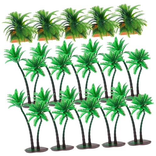 ABOOFAN 15stücke Teiliges Miniatur-palmbaum Strand Und Landschaftsdioramen Realistische Kokospalmen Für -landschaften Einfach Zu Montieren Mit Sockel Dekoration Für Sandtische Und