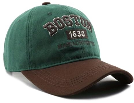 Sporty Baseballcap Boston Distressed Snapback Vintage Used Look Retro Oldschool Kappe Mütze Cap Schirmmütze Basecap verstellbar (grün)