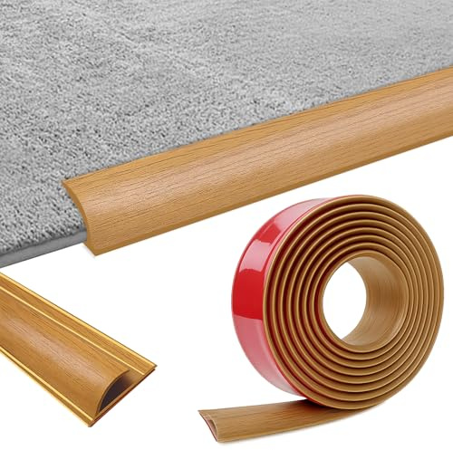 Selbstklebende Randleiste für Teppiche, 5m PVC Übergangsleiste Boden, Übergangsleiste von Teppich zu Holzboden, Übergangsprofil Selbstklebend für Fußmatte, Teppich