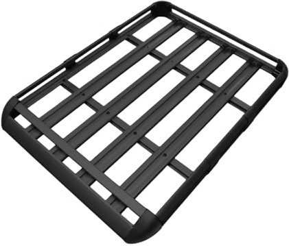 Aluminium Roof Rack Basket 130x100cm, Heavy‑Duty Black Cargo Carrier | Universal fit for car, SUV & truck; adjustable bars plus aerodynamic wind fairing for secure rooftop luggage transport.