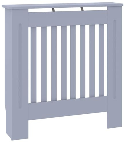 vidaXL Radiator Cover 2 pcs Grey 78x19x81.5cm Engineered Wood, Stylish, Modern Radiator Cover, Rectangular Engineered Wood, Glossy Finish, Functional Decor, Contemporary Home Accessory