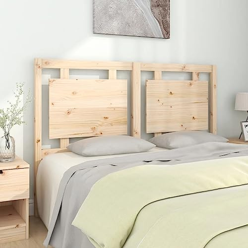 QJBSAVVA Kopfteil aus massivem Kiefernholz 145,5x4x100 cm unbehandelt Modernes Vintage Design Bequeme Rückenlehne für Bett mit leichtem Aufbau für Schlafzimmer und Gästezimmer
