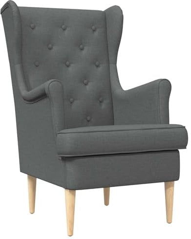 vidaXL Sessel Dunkelgrau Stoff, Sessel, gepolstertes modernes Design, Coole Sitzgelegenheit, bequemer Schaumstoff, Stoffrahmen, Gummiholzbeine