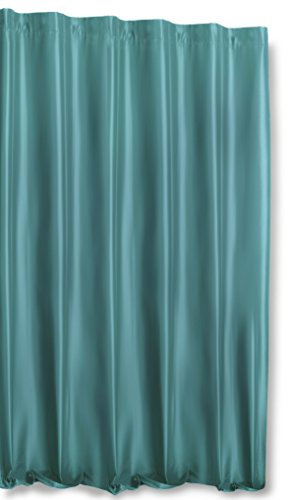 Haus und Deko Thermogardine Wildseide Optik extra breit 245x245 cm Blickdicht Kräuselband türkis dunkel Vorhang Polar Fleece Übergardine Gardine