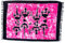 Ciffre Sarong Pareo Wickelrock Dhoti Lunghi Tuch Strandtuch Pink Schwarz Gecko Batik + Schnalle