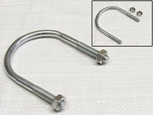 10MM x 75MM Zinc Plated 'U' Bolt with 2 Hex Nuts - Clamp Pipe Tube Marine