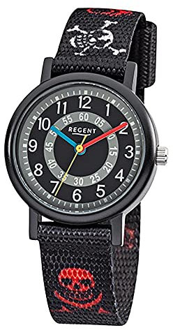 Regent Kinderuhr Pirat schwarz Aluminium F-950