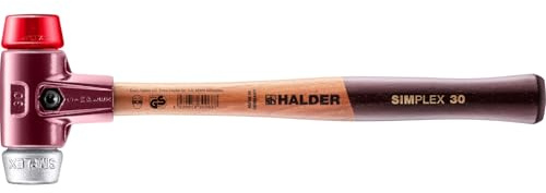 SIMPLEX-Schonhammer, Plastik/Weichmetall; mit Tempergussgehäuse und hochwertigem Holzstiel | D=30 mm | 3069.030