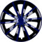 PREMIUM Radkappen Radzierblenden Radblenden 'Modell: Gral' 4er Set, Farbe: Blau Schwarz, Felgendurchmesser:15 Zoll