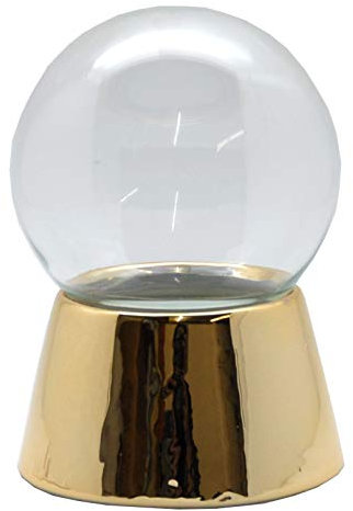 Schneekugel Bastelset 100mm-DIY-Schneekugel | Schneekugel basteln | Sockel Gold glänzend mit Glaskugel für den Einbau Spieluhr | 40047
