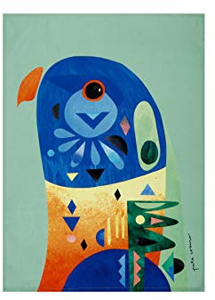 Maxwell & Williams Pete Cromer Bird Strofinaccio da Cucina Multicolore 100% Cotone, Motivo Lorichetto, 70 x 50 cm