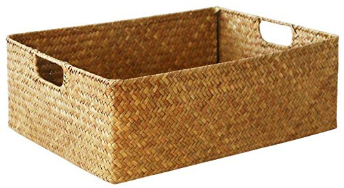 Cratone Panier de rangement tressé avec poignées en jacinthe d'eau - 40 x 29 x 13 cm