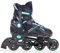 Raven Pulse Inline Skates Inliner für Kinder und Erwachsene OPTIONAL 2in1 mit Schlittschuhen verstellbar (Black/Cyan ohne Kufen, 33-36 (20-22,5cm))