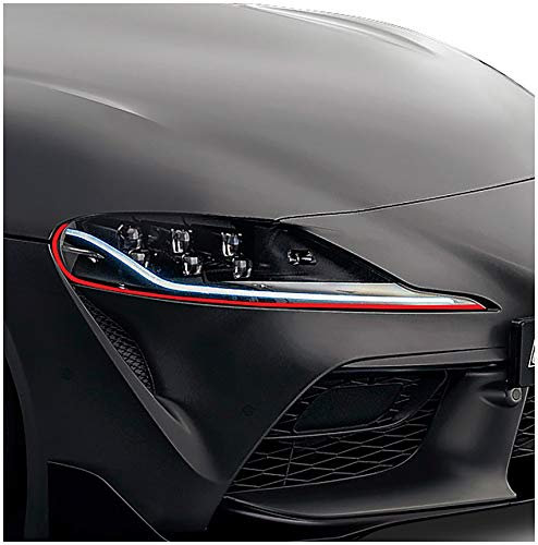 Devil Eye® Scheinwerferfolie rot Zierstreifen Dekor Dekorleiste Folie Flexibel für Scheinwerfer Kfz Auto Zubehör Selbstklebend KX004 (Kompatibel mit Toyota Supra ab 2019)