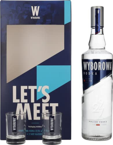 Wyborowa Wódka 37,5% Vol. 0,7l in Giftbox with 2 Shotgläsern