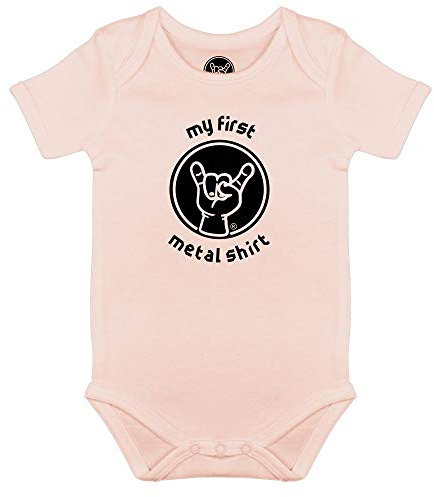 Metal Kids My First Metal Shirt - Baby Body, Hellrosa, Größe 68/74 (6-12 Monate), 100% Statement