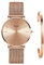 Kubagom Damen Uhren Analog Quarz Edelstahl Wasserdicht Mesh Ultradünne Set mit Armreif