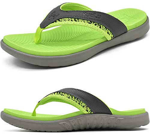 KuaiLu Flip Flops Herren EU 44 Bequeme Orthopädische Zehentrenner Sandalen für Männer mit Plantar Fasciitis Arch Support Rutschfest Sport Gummifußbett Sommer Beach/Pool Badelatschen