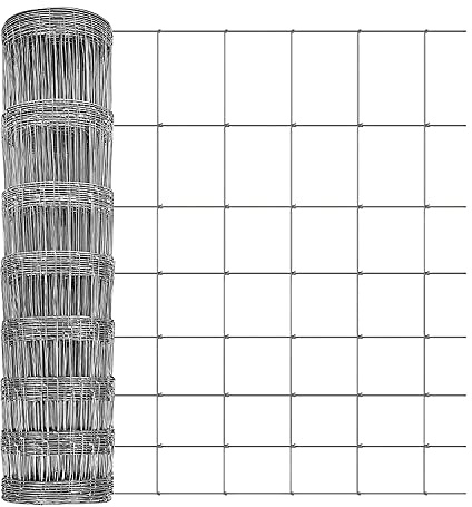 50m L8/80/15 Wire Stock Fencing Chicken Wire Mesh Roll, Sheep Pig Cattle Livestock Fence Galvanised Wire Mesh, 3ft X 165ft Garden Farm Paddock Boundary Fence Netting for Deer Cow Horse