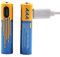 SZEMPTY Batterie al litio ricaricabili AAA, 1,5 V, USB, agli ioni di litio, 750 mWh con cavo di ricarica di tipo C, ricarica rapida in 1 ore, confezione da 2