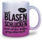 glitzertassen.de® | Erst blasen dann schlucken | Tasse mit Glitzer | Geschenkidee | Keramik | 330ml | Silberviolett