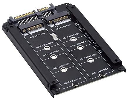 NFHK Dual NGFF B+M Key M.2 SSD Card JOBD Raid0 Span Bridge to 2.5 SATA Combo HDD Disk Drive Boîtier