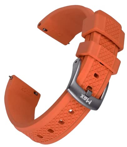 Max Summit Fluororubber (FKM) Rubber Watch Strap with Loop Holder Lock Ring 20mm 22mm