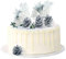 Blumomon 5Pcs Winter Wonderland Cake Decorations Artificial White Flower Artificial Pine Cones Cake Toppers for Winter Christmas Xmas Holiday Party Supplies