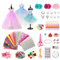 Wisplye 448PCS Modedesign Mädchen Fashion Designer Bastelset Nähsets Design Sketchbook Stoffschere Mannequin Schneiderpuppe Basteln Geschenke für Kinder 8 9 10 11 12 Jahre